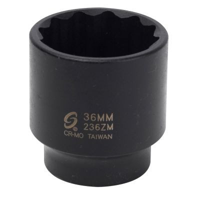 Sunex 1/2 in. Drive 12-Point Impact Socket, - SUN236ZM