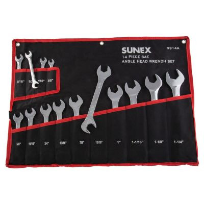 SUNEX 14 Pc. Full Polish SAE Angle Head Wrench Set