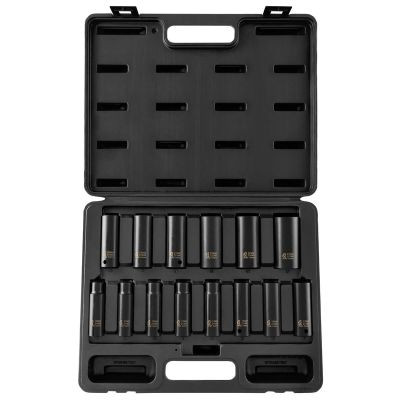 SUNEX 1/2" Drive 14 Piece Metric Deep Impact Socket Set