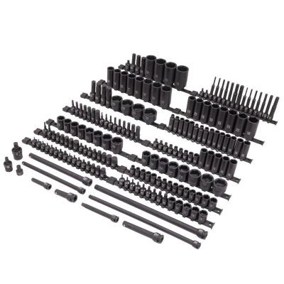 SUNEX 3/8" & 1/2" Drive SAE & Metric 6 Point Standard & Deep With Star, E-Star, Tamperproof Star, Triple Square, & Hex Bit 181-Piece Master Impact Socket & Bit Socket Set