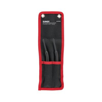 SUNEX Air Hammer Chisel Hinge Pin Driver 2 Piece Set in Portable Tool Roll
