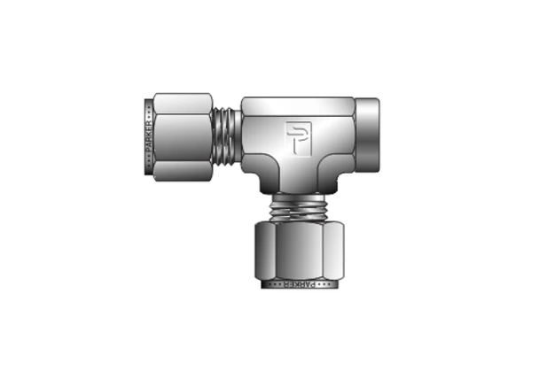 Parker CPI 1/4" x 1/8" x 1/4" NPT Female Run Tee for Fractional Tube