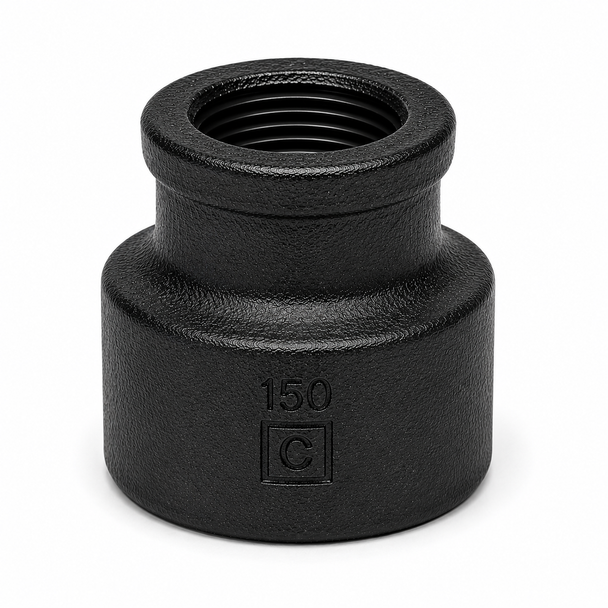 150# Black Malleable Iron Reducing Coupling Specifications, Features, Applications and Available Sizes 1/4" × 1/8" through 6" × 5"