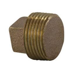 Midland 1" Red Brass Solid Square Head Plug
