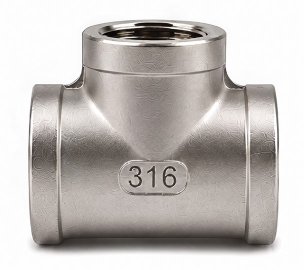 316 Stainless Steel 150# Threaded Tee - SP114