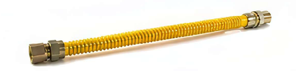 3/8" OD Yellow Coated Gas Connector - 1/2" FIP x 1/2" FIP