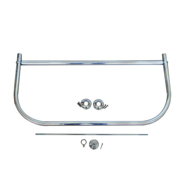 1″ X 5 FT Aluminum “D-Shaped” Shower Rods With Flanges And Support Hardware