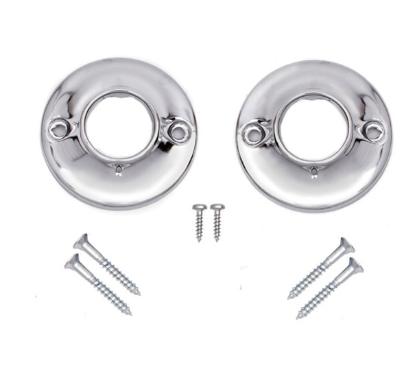 1″ Chrome Plated Stamped Steel Shower Bar Flanges (Pair)