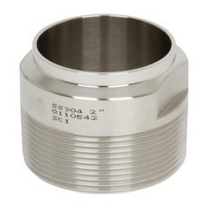 Stainless Steel Sanitary Weld x Male NPT Adapter #7719WB4