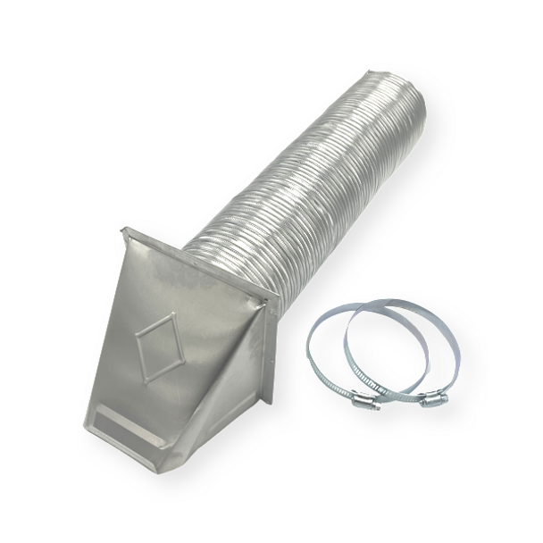 4″ X 8′ Dryer Vent Kit with Metal Hood and Corrugated Metal Hose
