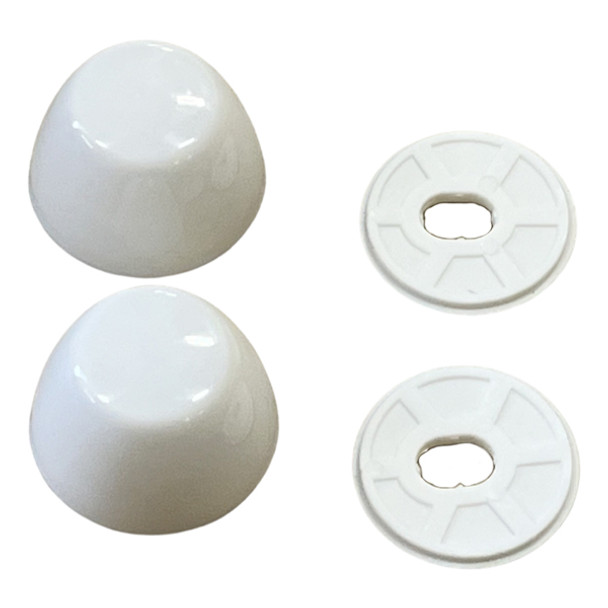 White Plastic Toilet Bolt Caps (Pair)