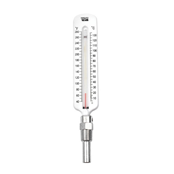 Hot Water Thermometer Straight Steel Well