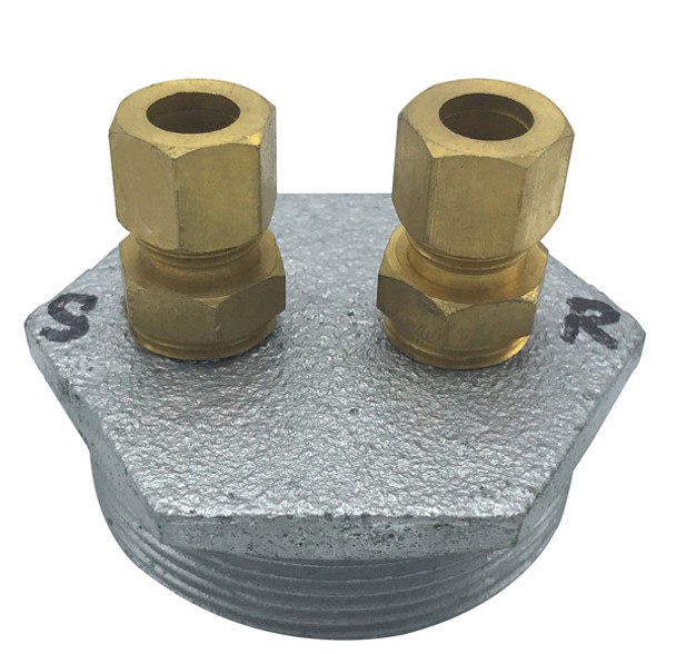 2″ X 3/8″ Duplex Tank Bushing With Fittings