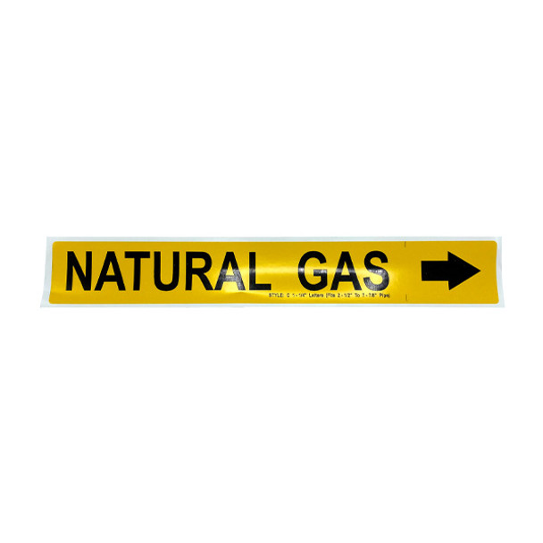 Small Gas Piping Labels (3/4″ X 1 1/4″) with arrow