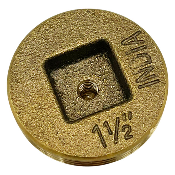 1 1/2″ Brass Countersunk Cleanout Plug – Tapped
