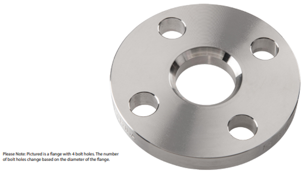 150# Stainless Steel IPS Slip-On Bevel x Square Plate Flange