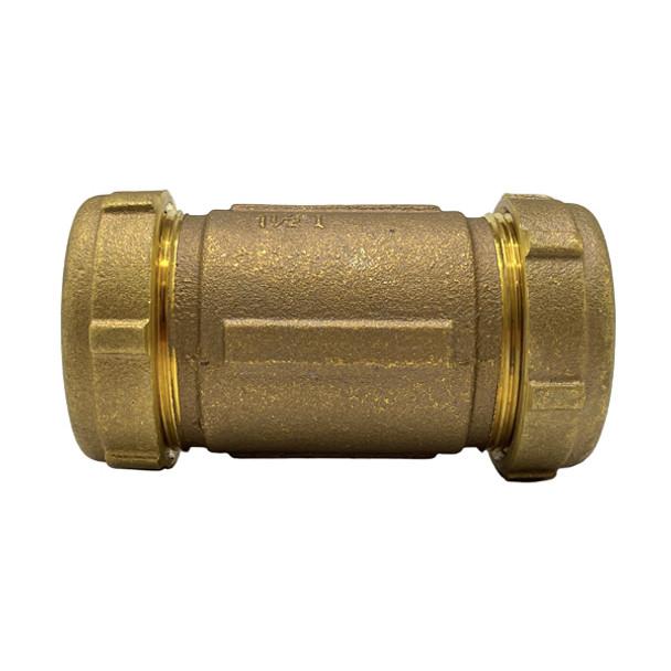 1 1/2″ Long Brass Compression Coupling (Lead-Free)