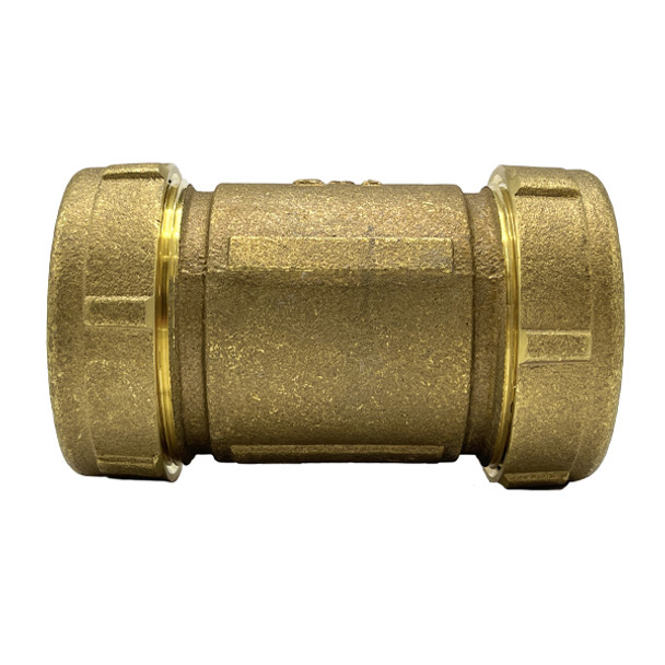 2″ Long Brass Compression Coupling (Lead-Free)