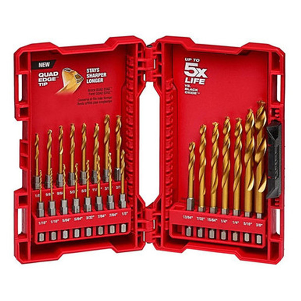 Milwaukee 48-89-4631 23 Piece TiN Shockwave Drill Bit Kit