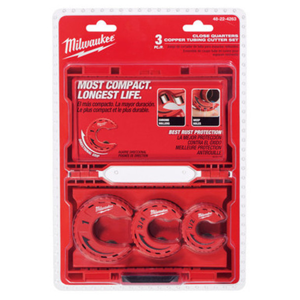 Milwaukee 48-22-4263 3pc Close Quarters Tubing Cutter Set, 1/2", 3/4", 1"