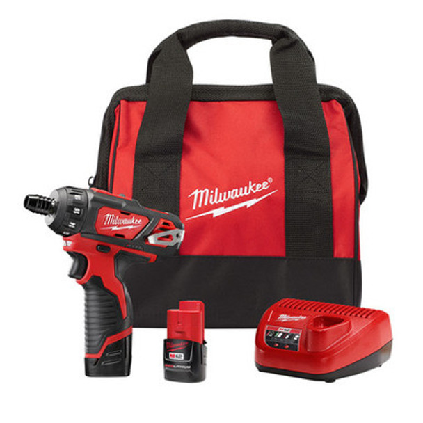 Milwaukee 2406-22 M12 1/4" Hex 2 Spd Screwdriver Kit