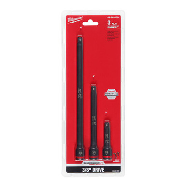 Milwaukee 49-66-6714 3PC SHOCKWAVE Impact Duty 3/8" Drive Extension Set
