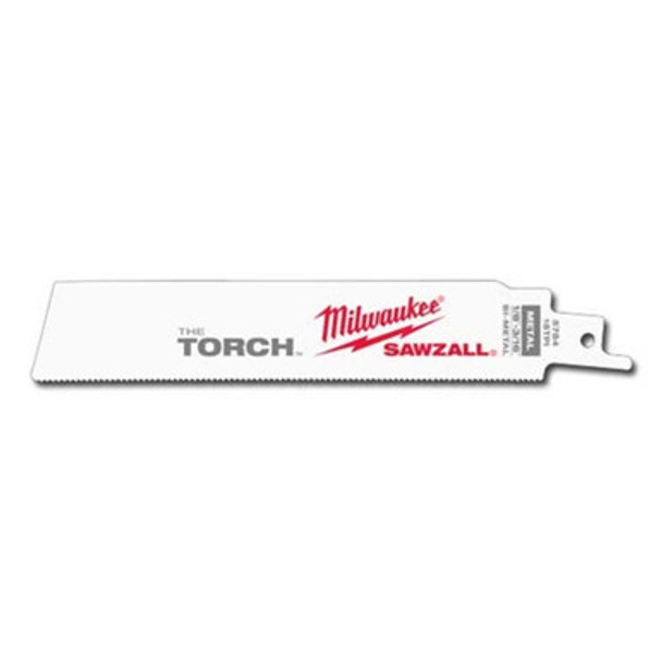 Milwaukee 48-00-8784 6" x 18 TPI Super Sawzall Blade, Torch, 25 Pack