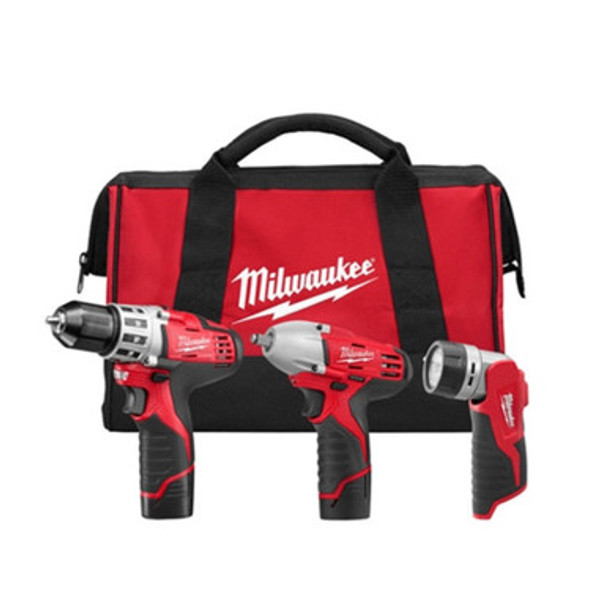 Milwaukee 2493-23 M12 Cordless LITHIUM-ION 3-Tool Combo Kit