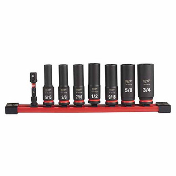 Milwaukee 49-66-7024 8PC SHOCKWAVE Impact Duty 3/8" Drive SAE Deep 6 Point Socket Set