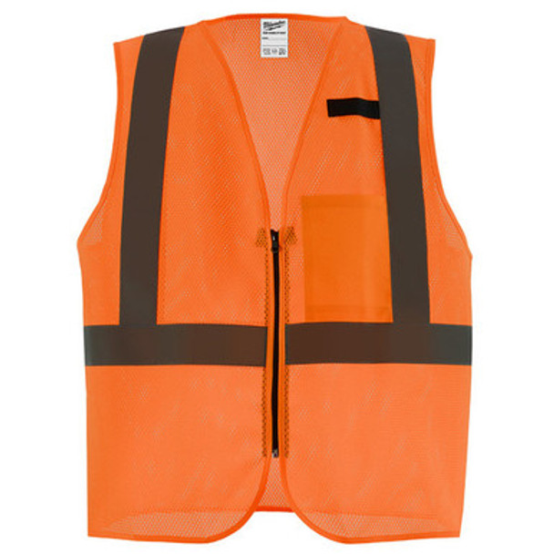 Milwaukee 48-73-2256 Class 2 High Visibility Orange Mesh One Pocket Safety Vest - L/XL (CSA)