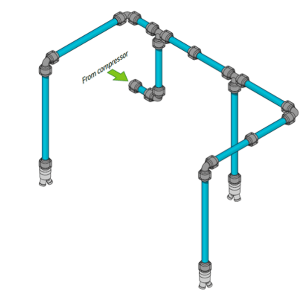 GARAGEpipe 95' Pipe Kit with 3 Air Stations