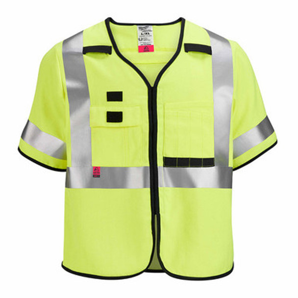 Milwaukee 48-73-5323 AR/FR Cat. 1 Class 3 High Visibility Yellow Safety Vest - 2XL/3XL