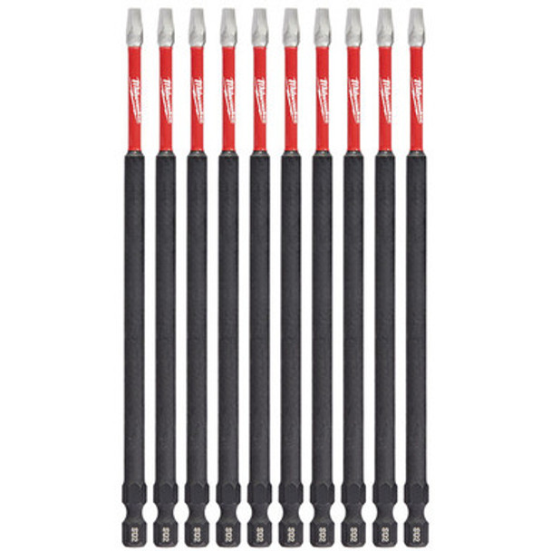Milwaukee 48-32-4215 SHOCKWAVE 6 in. Impact Square Recess #2 Power Bits (10 Pack)