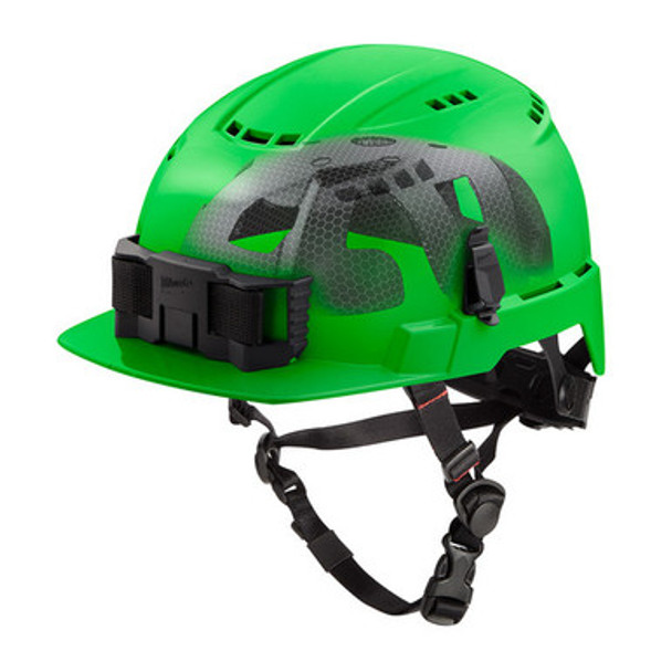 Milwaukee 48-73-1370 BOLT Green Front Brim Vented Safety Helmet with IMPACT ARMOR Liner (USA) - Type 2, Class C