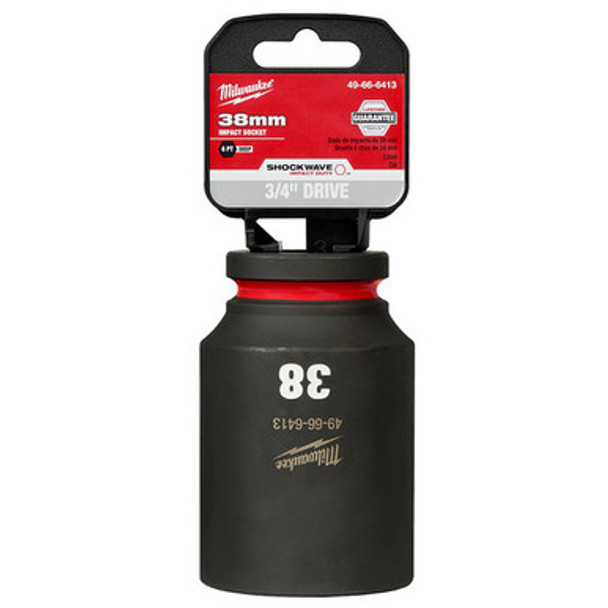 Milwaukee 49-66-6413 SHOCKWAVE Impact Duty 3/4"Drive 38MM Deep 6 Point Socket