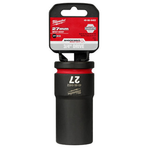 Milwaukee 49-66-6402 SHOCKWAVE Impact Duty 3/4"Drive 27MM Deep 6 Point Socket