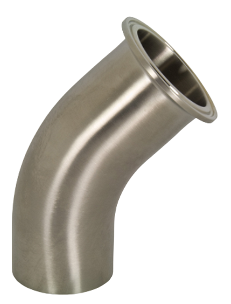 Sanitary 45 Degree Clamp x Buttweld Elbow