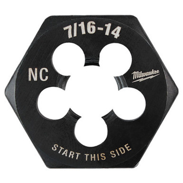 Milwaukee 49-57-5355 7/16"-14 NC 1-Inch Hex Threading Die