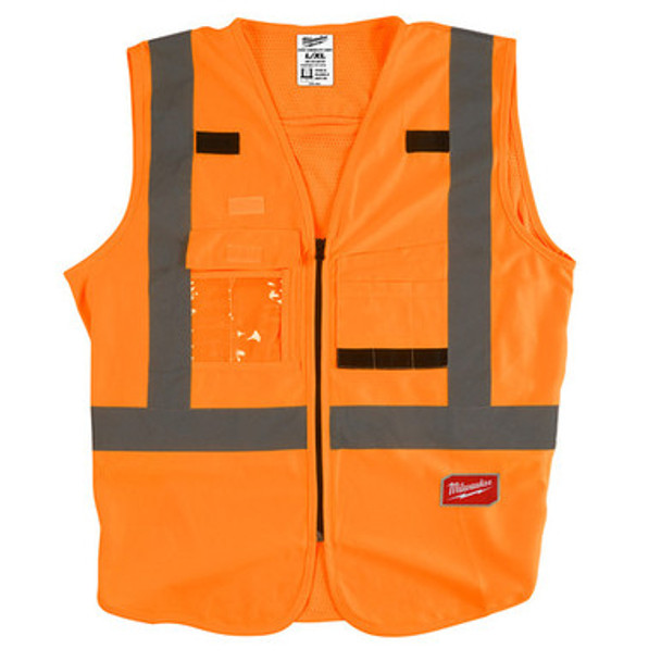 Milwaukee 48-73-5072 High Visibility Orange Safety Vest - L/XL (CSA)