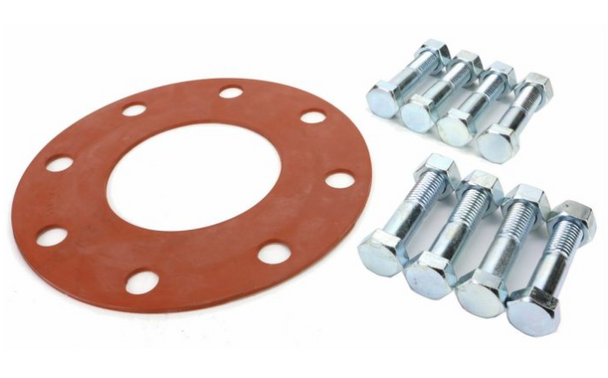 150# Flange Bolt Packs with Red Rubber Full Face Gasket