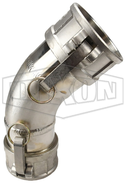 300DD-45SS - Dixon Type DD 45° Elbow Coupler x Coupler