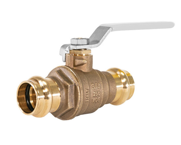 Lead Free Brass Ball Valve, Full Port, 2 Piece, Press Connection with Leak Detection, Dezincification Resistant Brass, 250 WOG