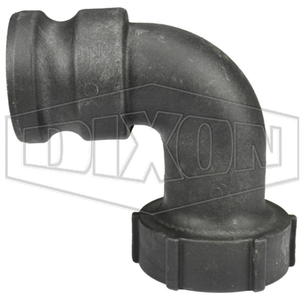 90PPA200 - Glass-Filled Polypropylene Cam & Groove Type A 90° Elbow Adapter x Female NPT