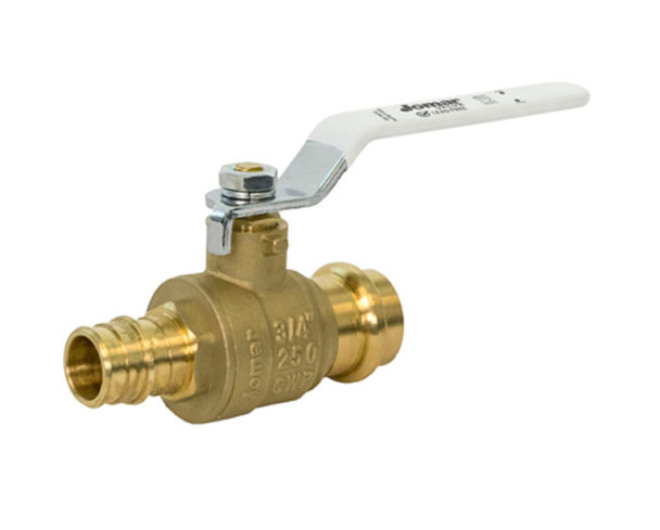 Lead Free Brass Ball Valve, 2 Piece, Press x Expansion Pex Connection, Dezincification Resistant Brass, 250 WOG
