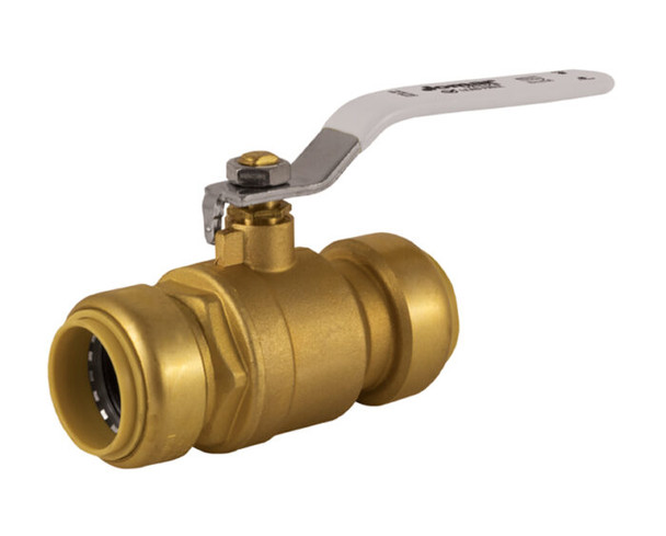 Lead Free Brass Ball Valve, Full Port, 2 Piece, Push Fit Connection, Dezincification Resistant Brass, 200 WOG