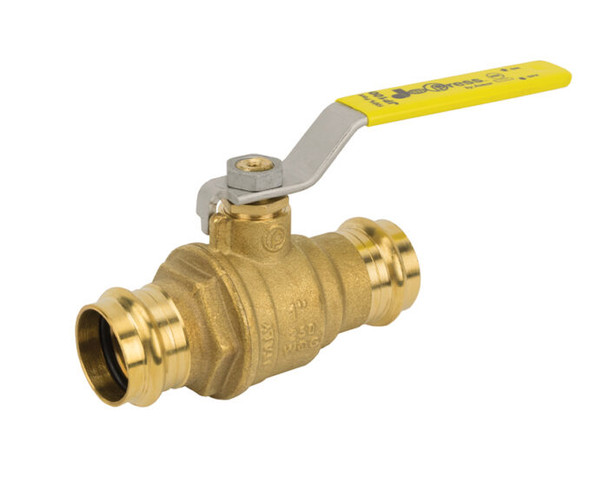 Brass Ball Valve, Full Port, 2 Piece, Press Connection, 250 WOG