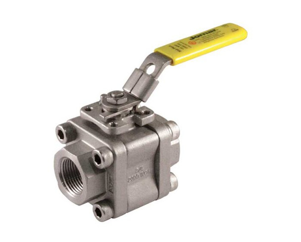 Stainless Steel Ball Valve, 3 Piece 4 Bolt Enclosed, Standard Port, Threaded Connection, 2000 WOG