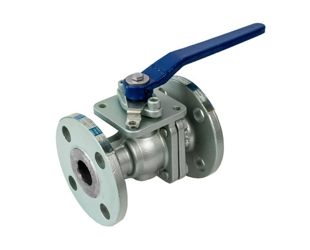 Carbon Steel Ball Valve, 2 Piece, Full Port, Flanged Connection, Class 150, Stainless Steel Ball and Stem
