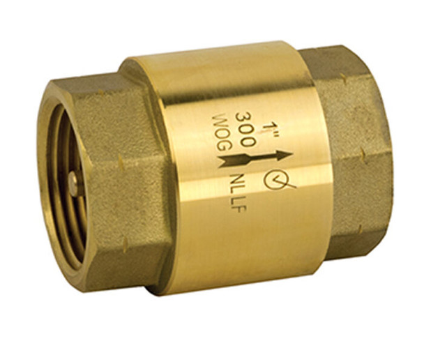 Lead Free Brass Inline Check Valve, Threaded Connection, Class 150, 300 WOG