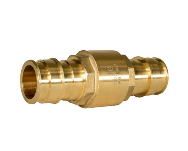 Lead Free Brass Inline Check Valve, Expansion Pex Connection, Class 150, 300 WOG